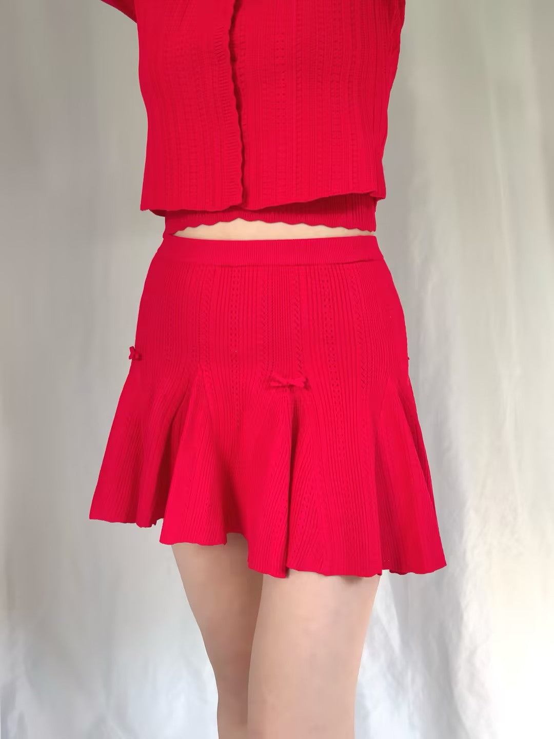 LSF Meryl Pointelle Mini Skirt - Candy Apple