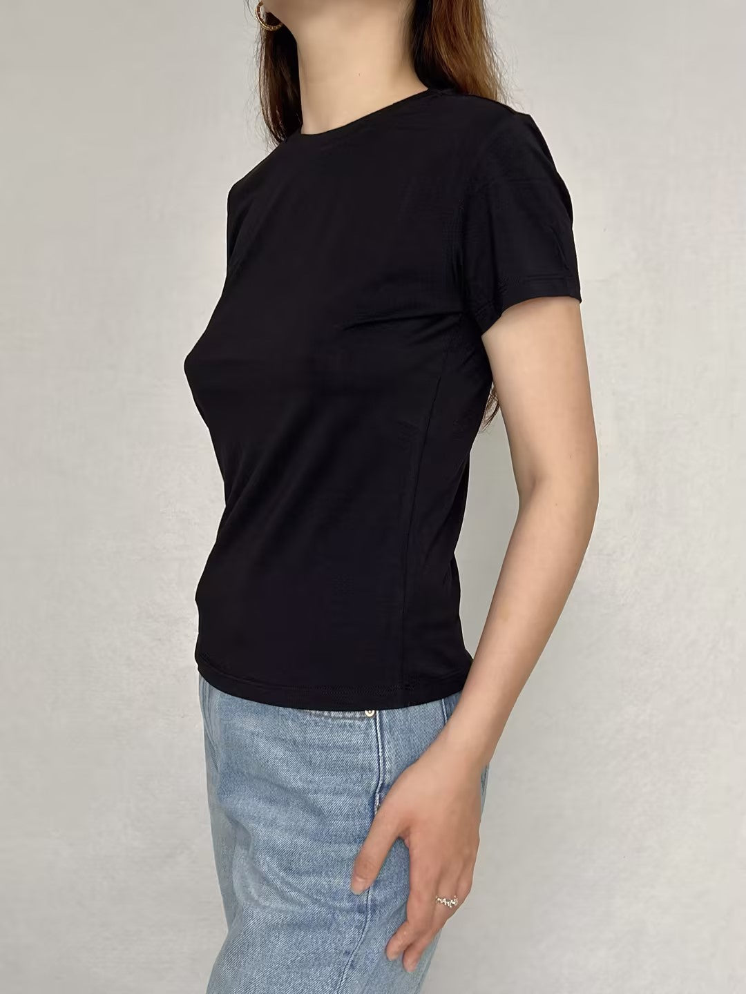 T-shirt Tiny noir en coton Pima