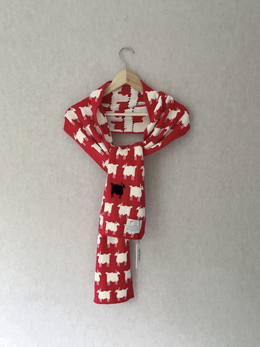 WW Cotton Sheep Scarf - Red