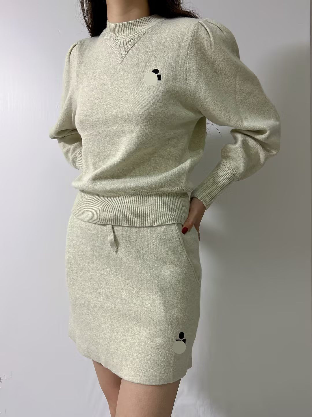 IM Kelaya Cotton-Blend Sweater in Light Grey