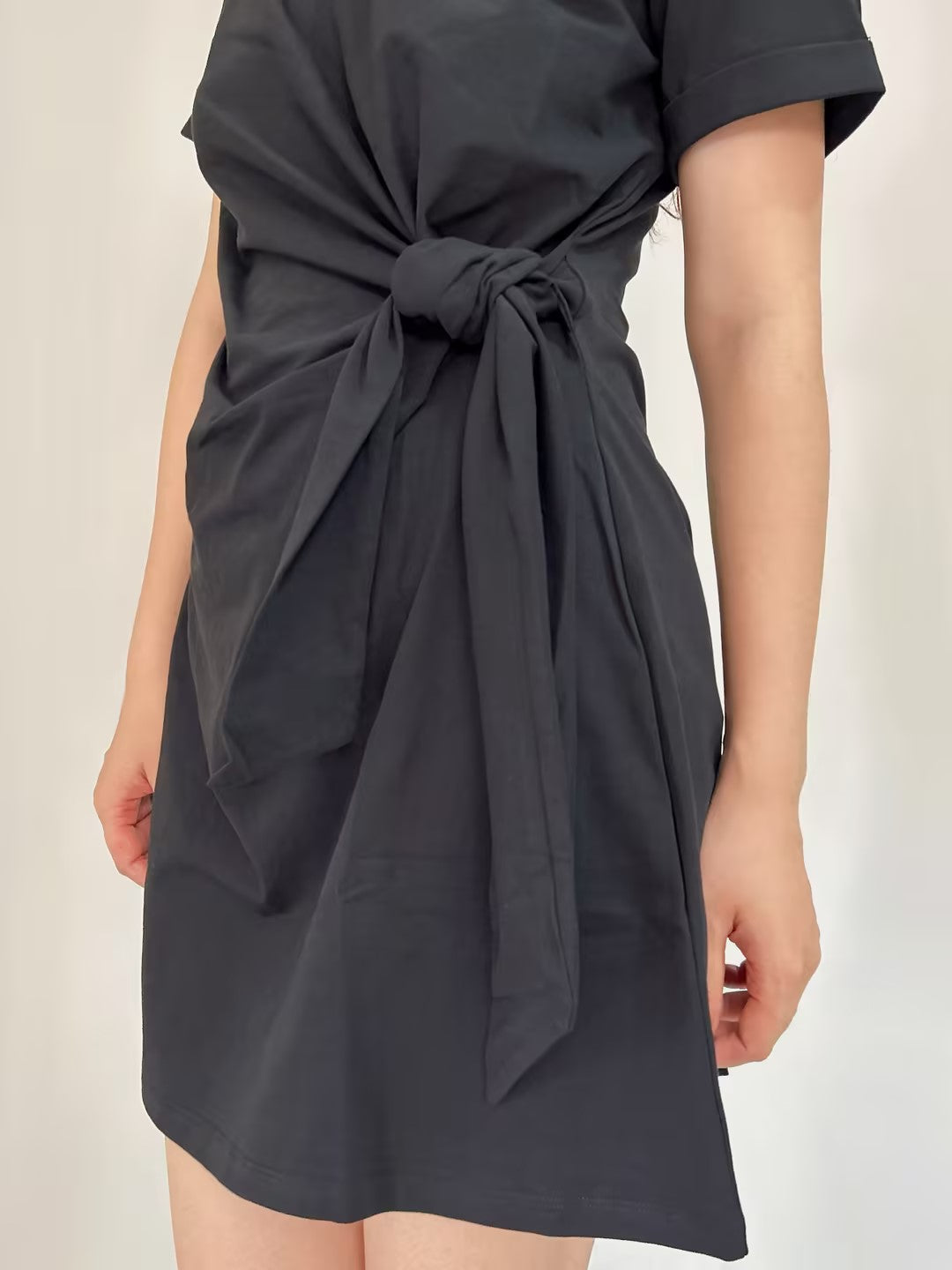 Pippa Short Cotton Dress in Black