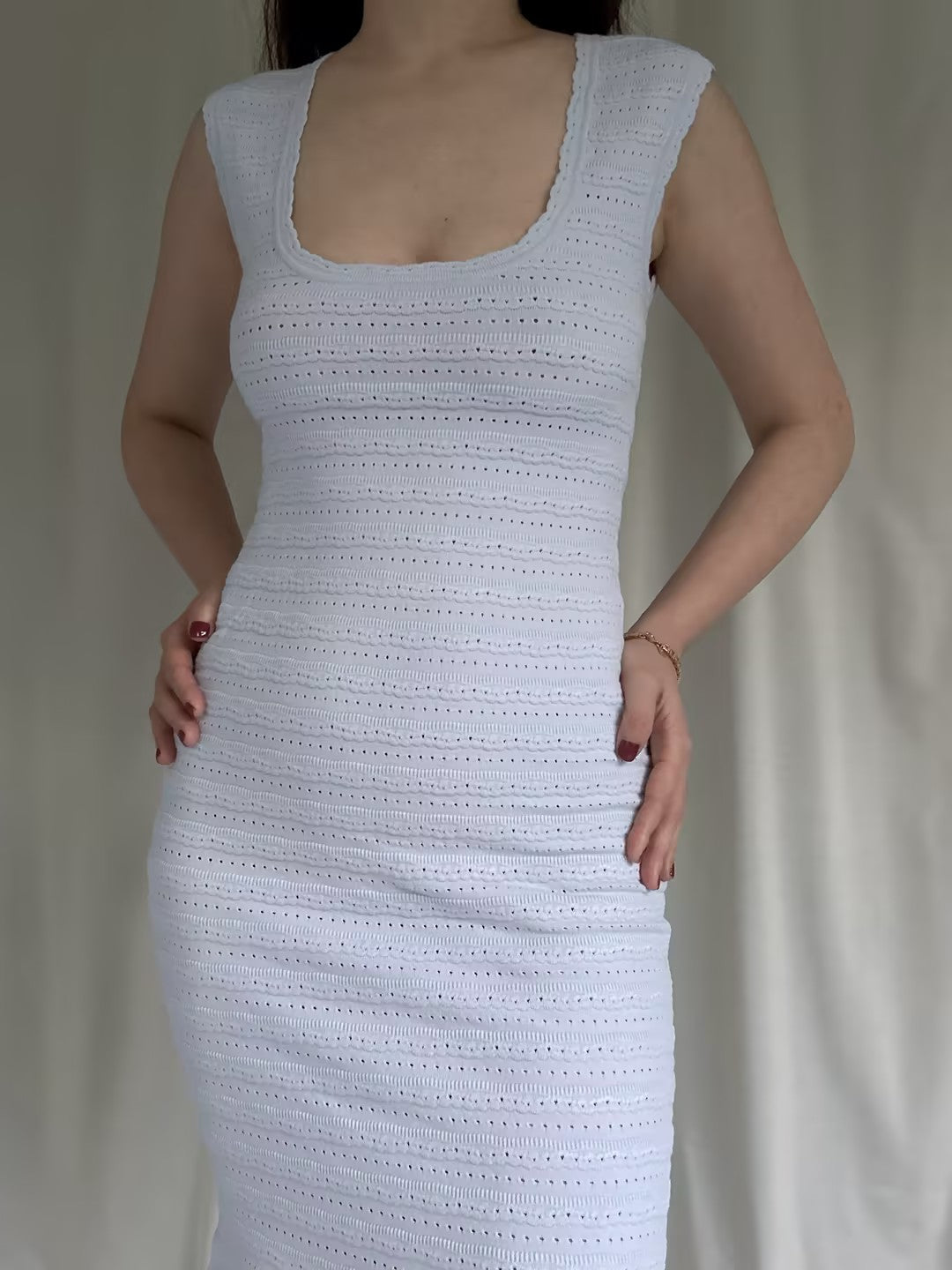 leigh pointelle knit midi dress LSF Leigh Pointelle Knit Midi Dress