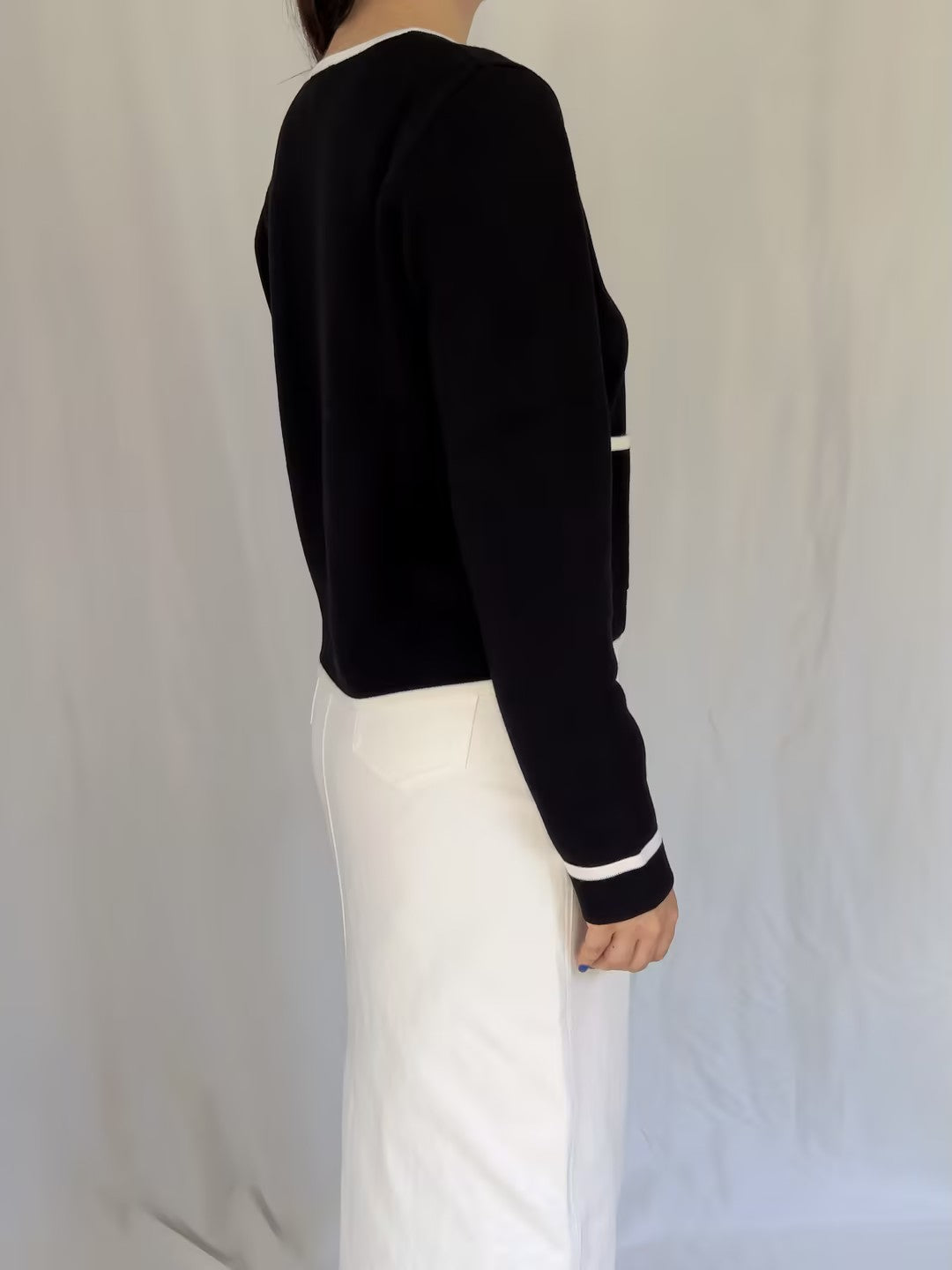 Brielle Cardigan - Black Ecru