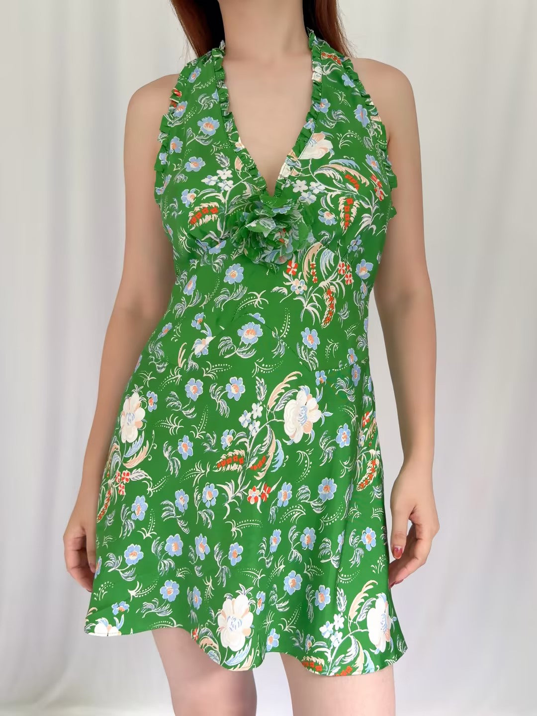 Mararin Mini Dress - Emerald Hollyhock Hills