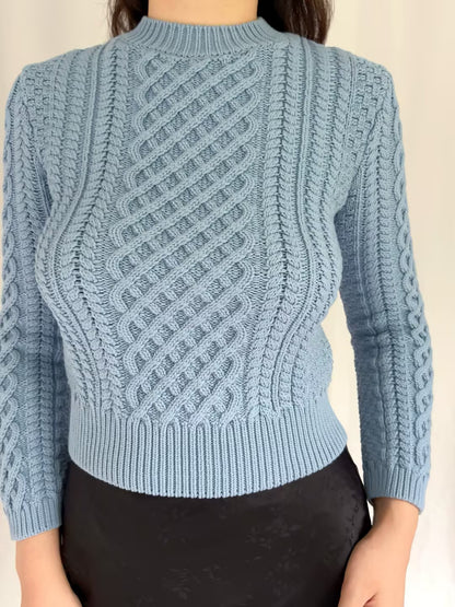 Cabbie Sweater - Ash Blue in S