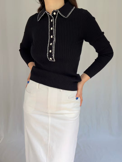 Armelle Jumper - Black Ecru