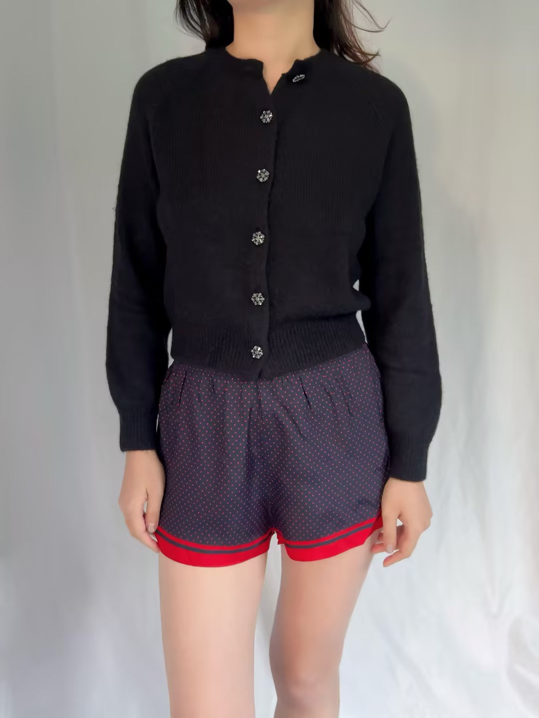 Petra Crystal Cardigan - Black