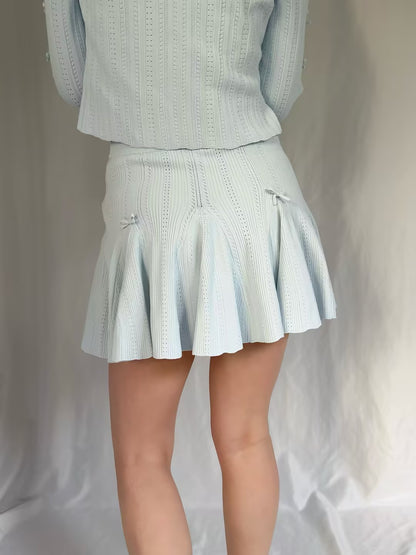 LSF Meryl Pointelle Mini Skirt - Icicle Blue