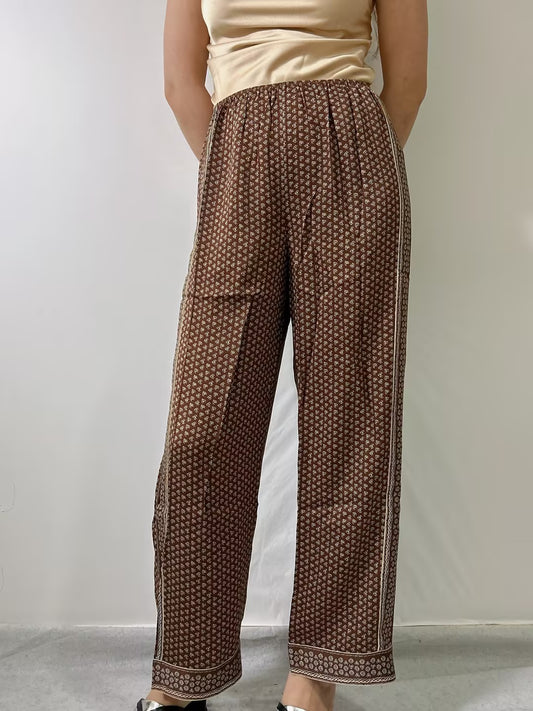 Cacilda Silk Pant in Terre Marche Foulard