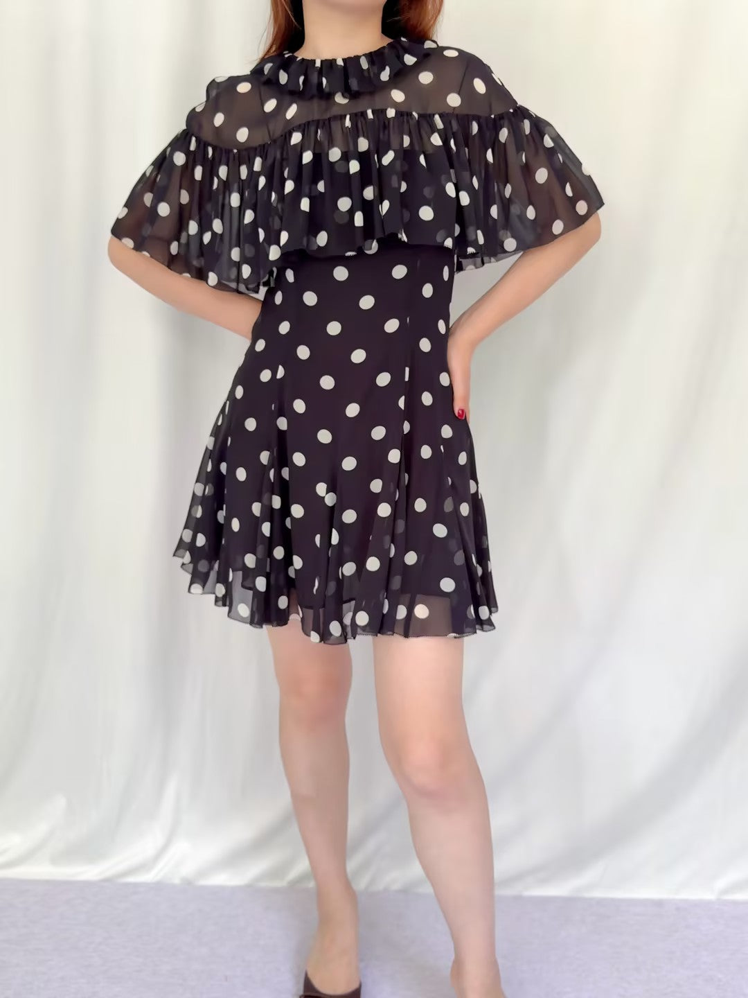 Kaylin Dress - Noir Solstice Sky Dot in S