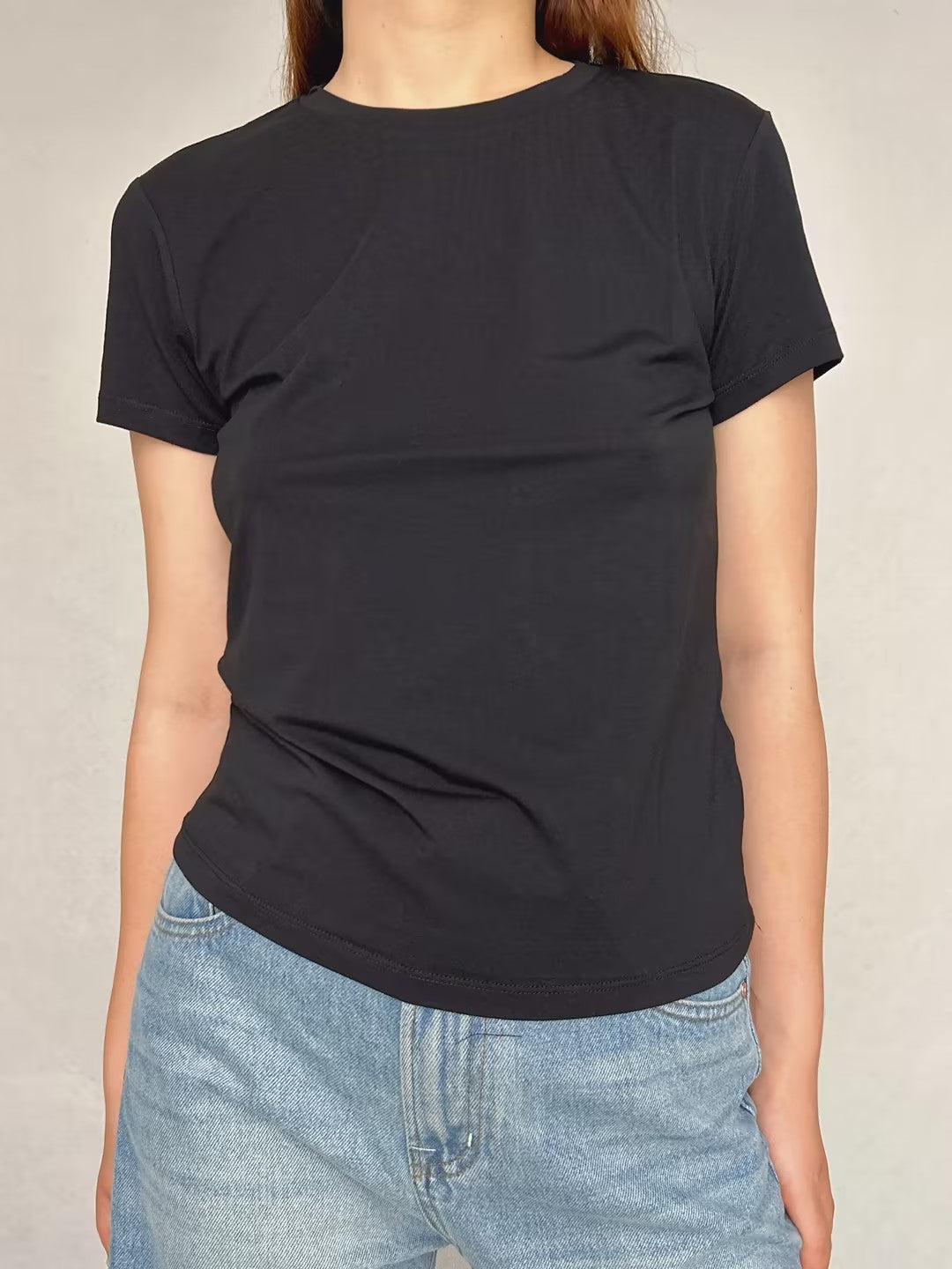 T-shirt Tiny noir en coton Pima