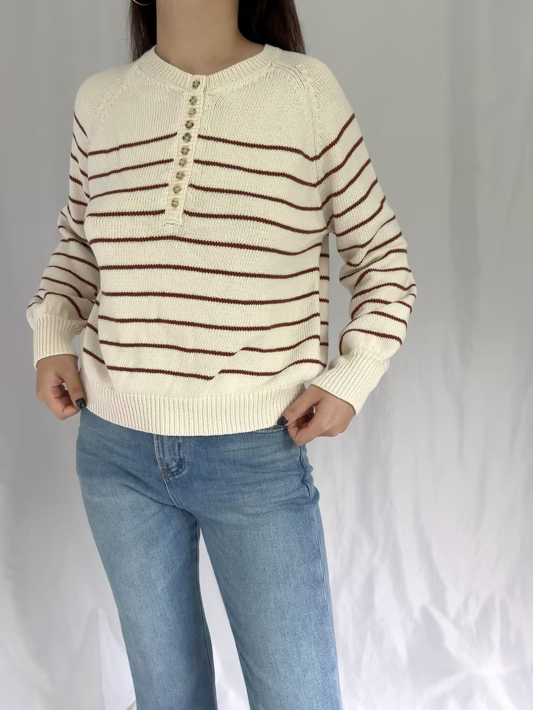 SEZ Leontine Jumper - Ecru / Camel