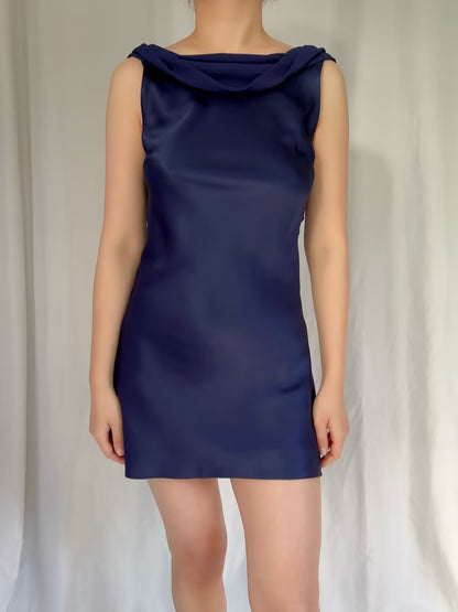 Jonelle Silk Dress - Navy