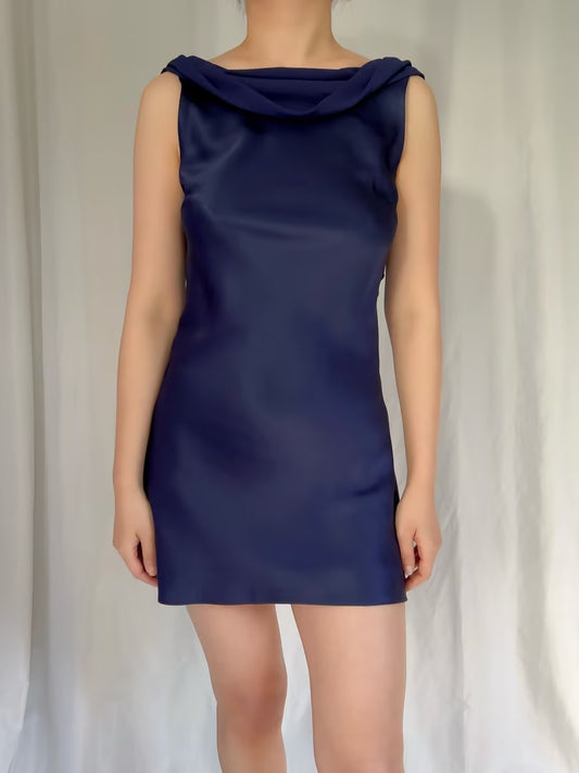 Jonelle Silk Dress - Navy