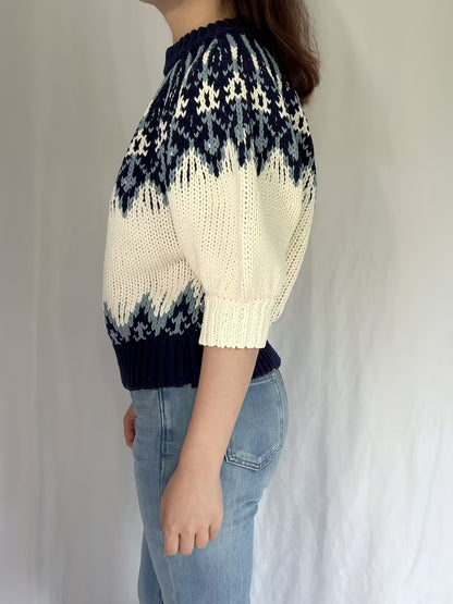 Marty Sweater - Navy Fairisle