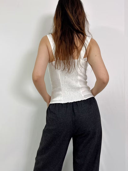 Balia Linen Top in White