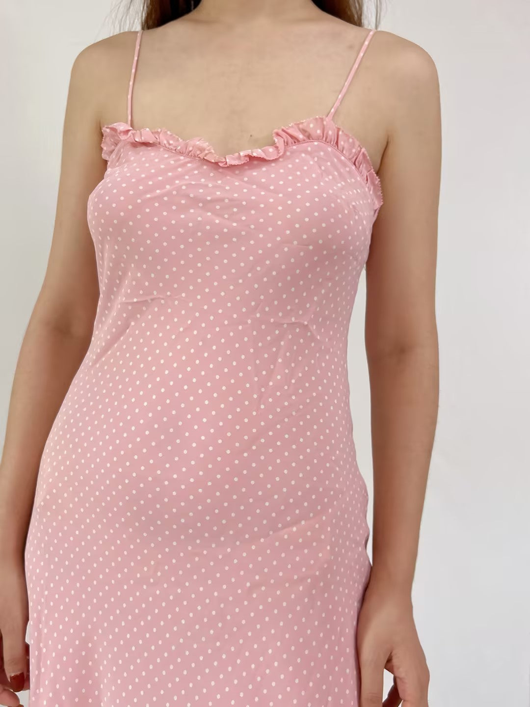 Calsi Silk Midi Dress in Cherry Blossom Dot