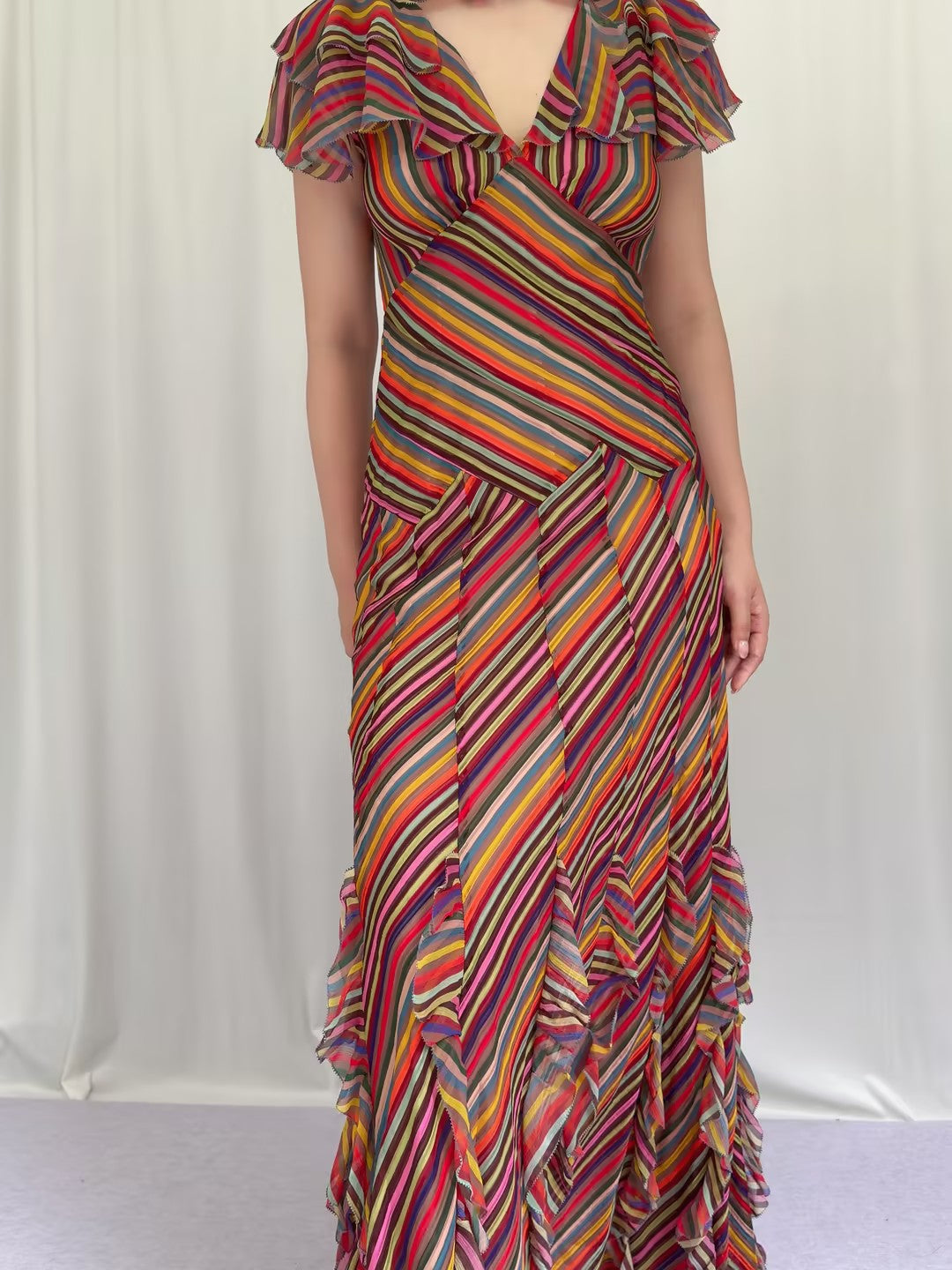 Orphe Maxi Dress - Hedy Stripe in S
