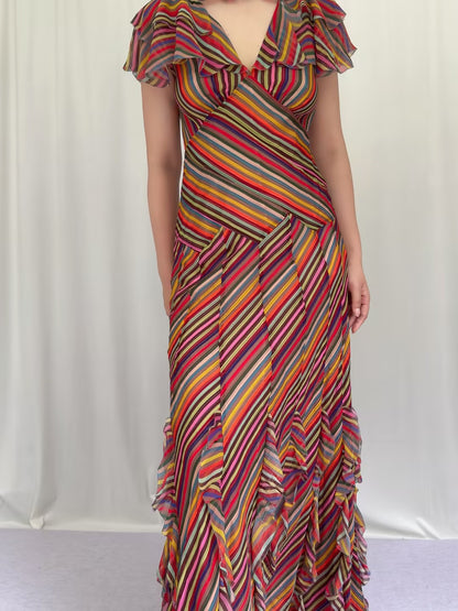 Orphe Maxi Dress - Hedy Stripe in S