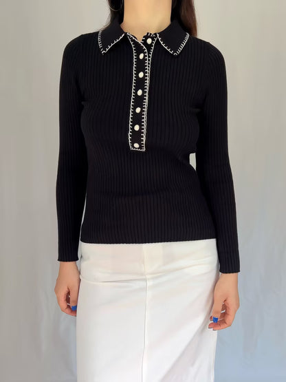 Armelle Jumper - Black Ecru