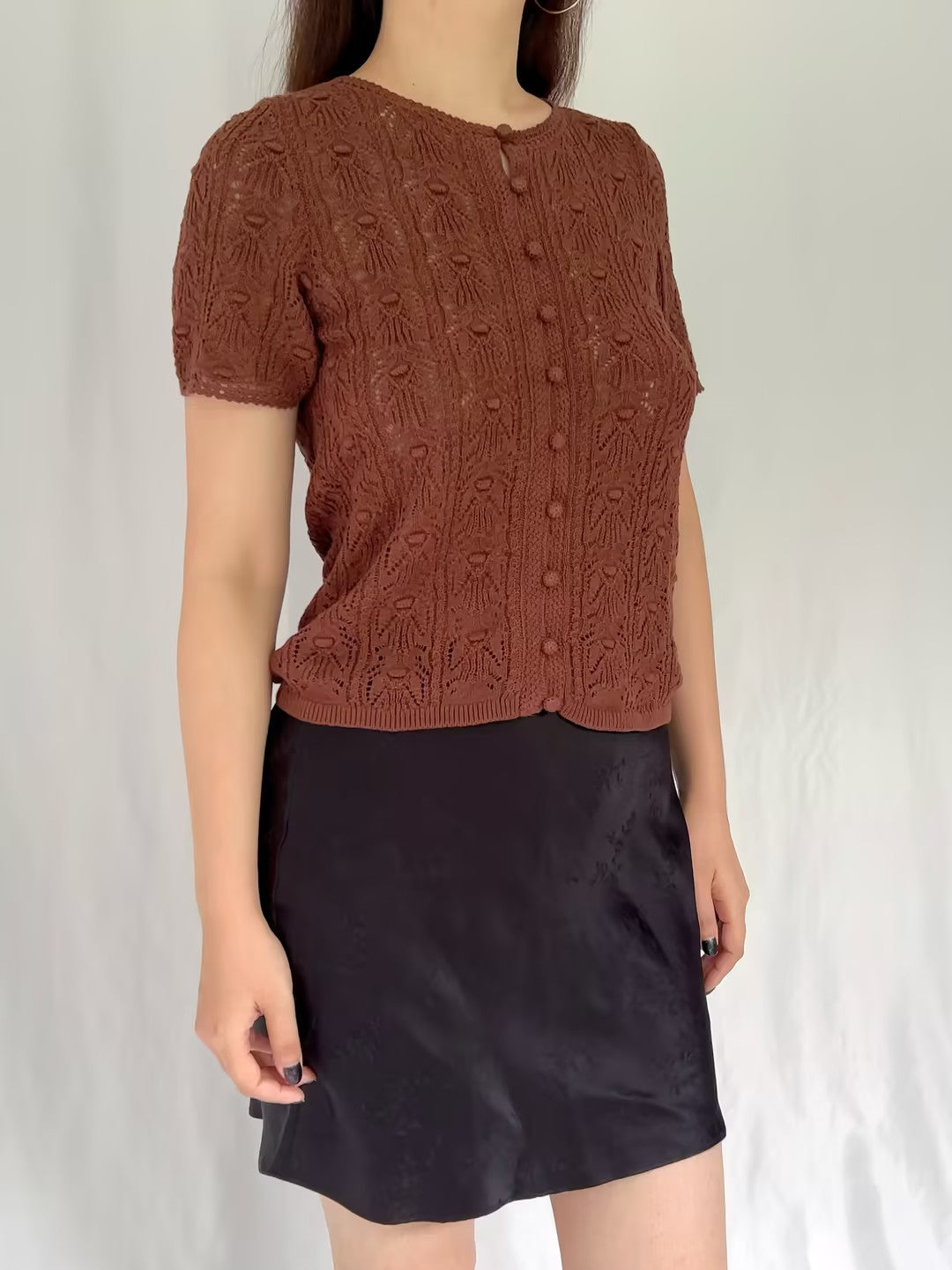 Milane Crochet Top - Chocolate