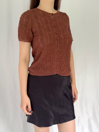 Milane Crochet Top - Chocolate