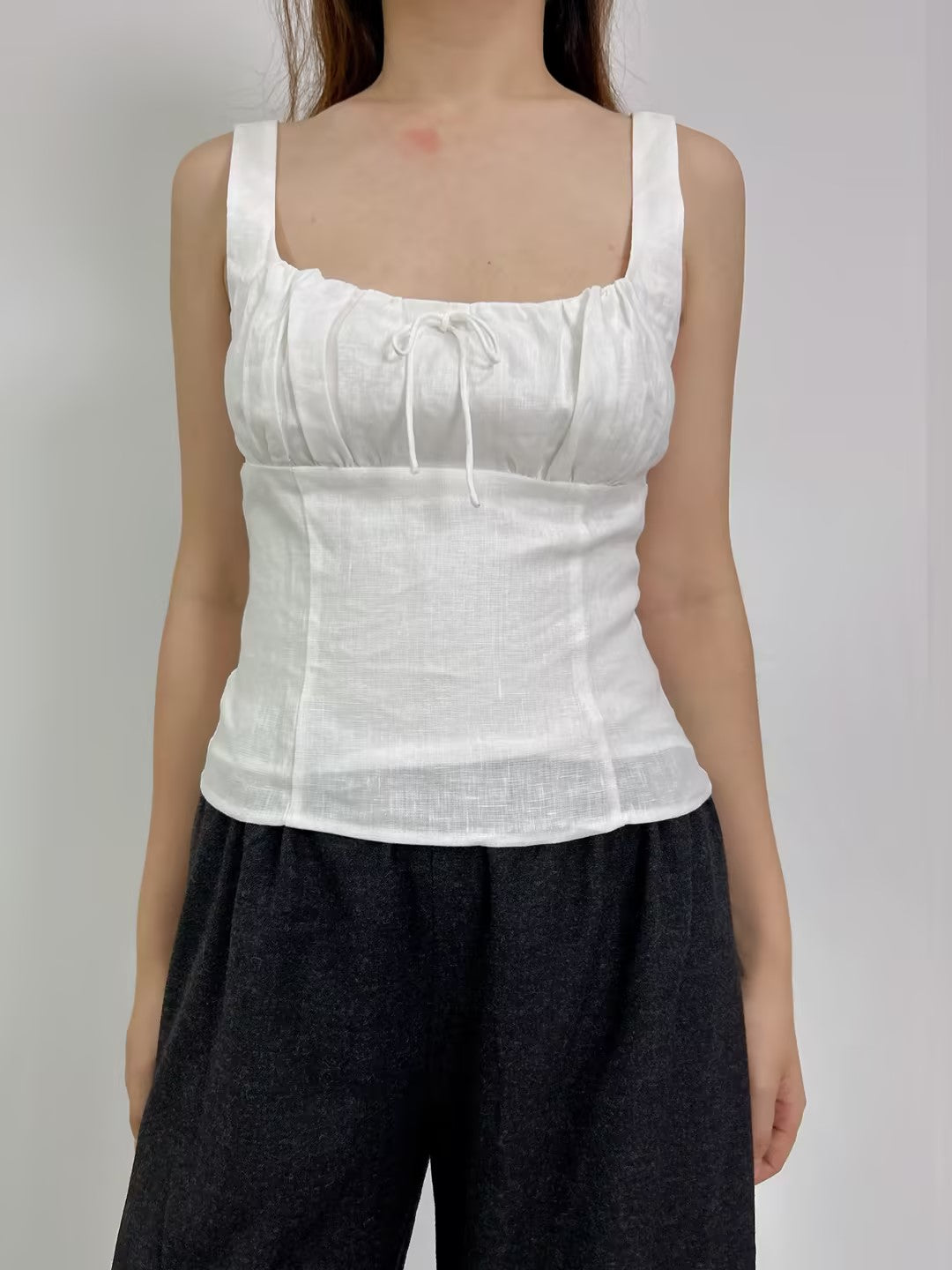 Balia Linen Top in White