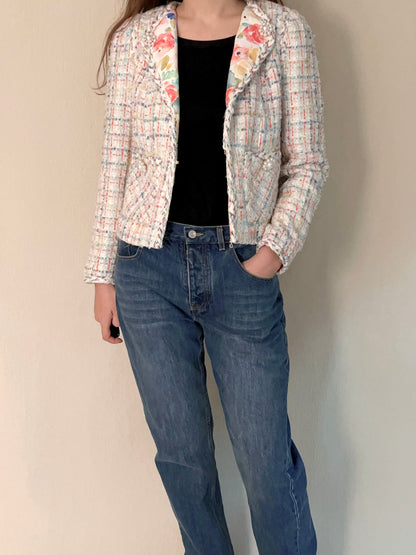 Multi Tweed Floral Jacket [size 38 sample sale]