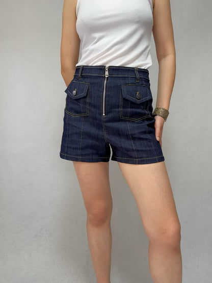 Etta Denim Zip Shorts [size 6 sample sale]