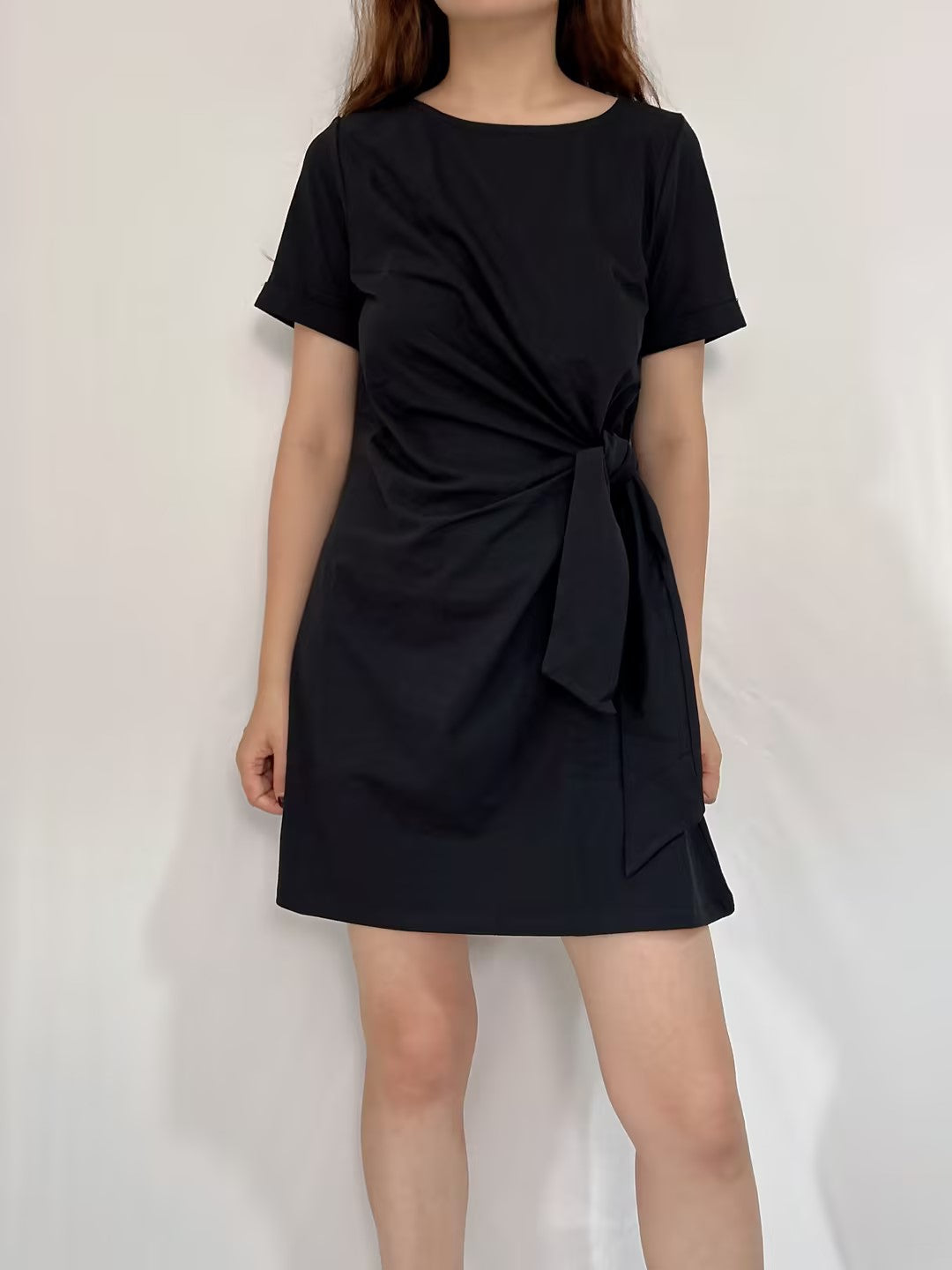 Pippa Short Cotton Dress in Black