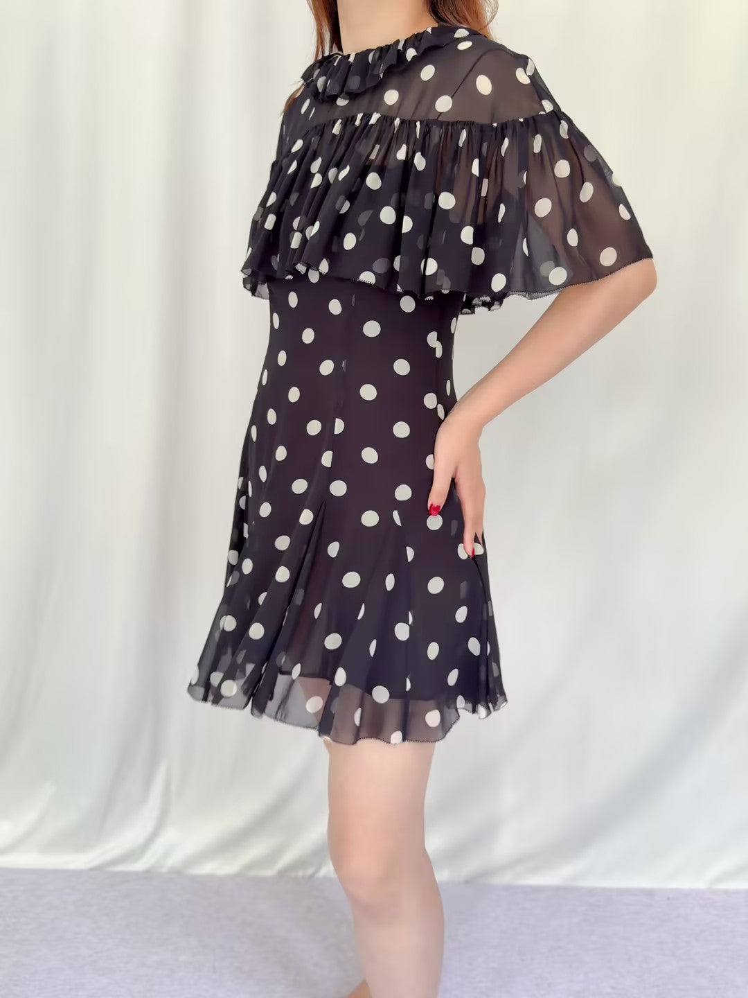 Kaylin Dress - Noir Solstice Sky Dot in S