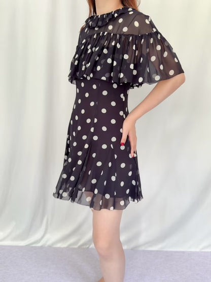 Kaylin Dress - Noir Solstice Sky Dot in S