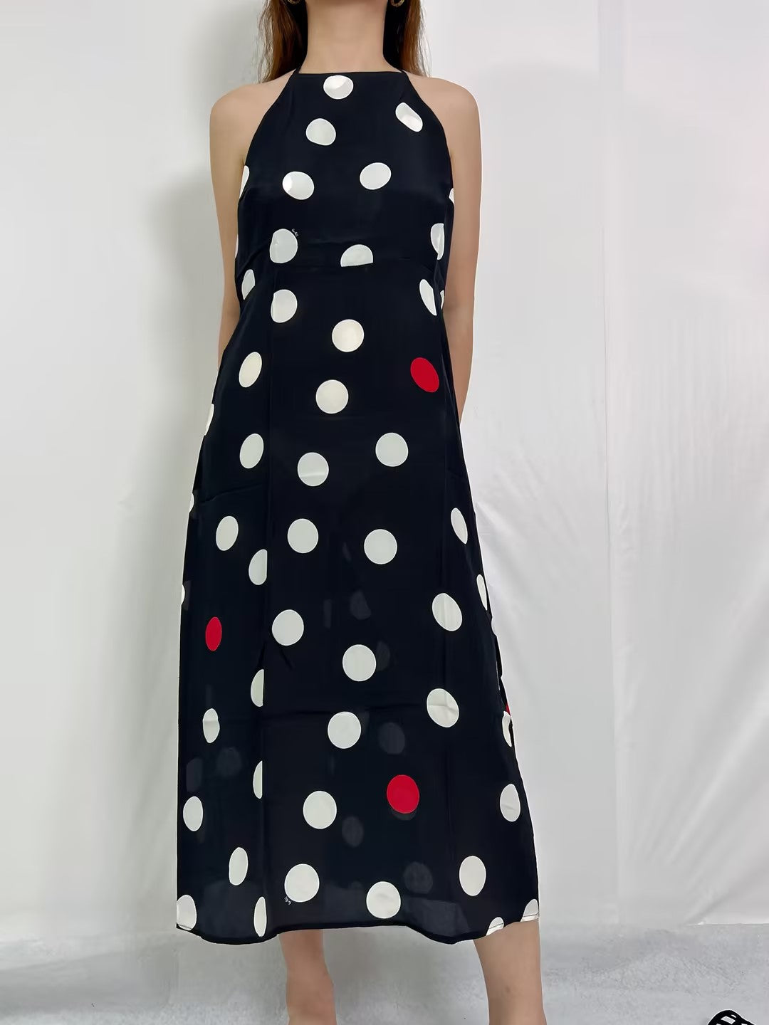 RP Jeet Silk Midi Dress in Polka Dot