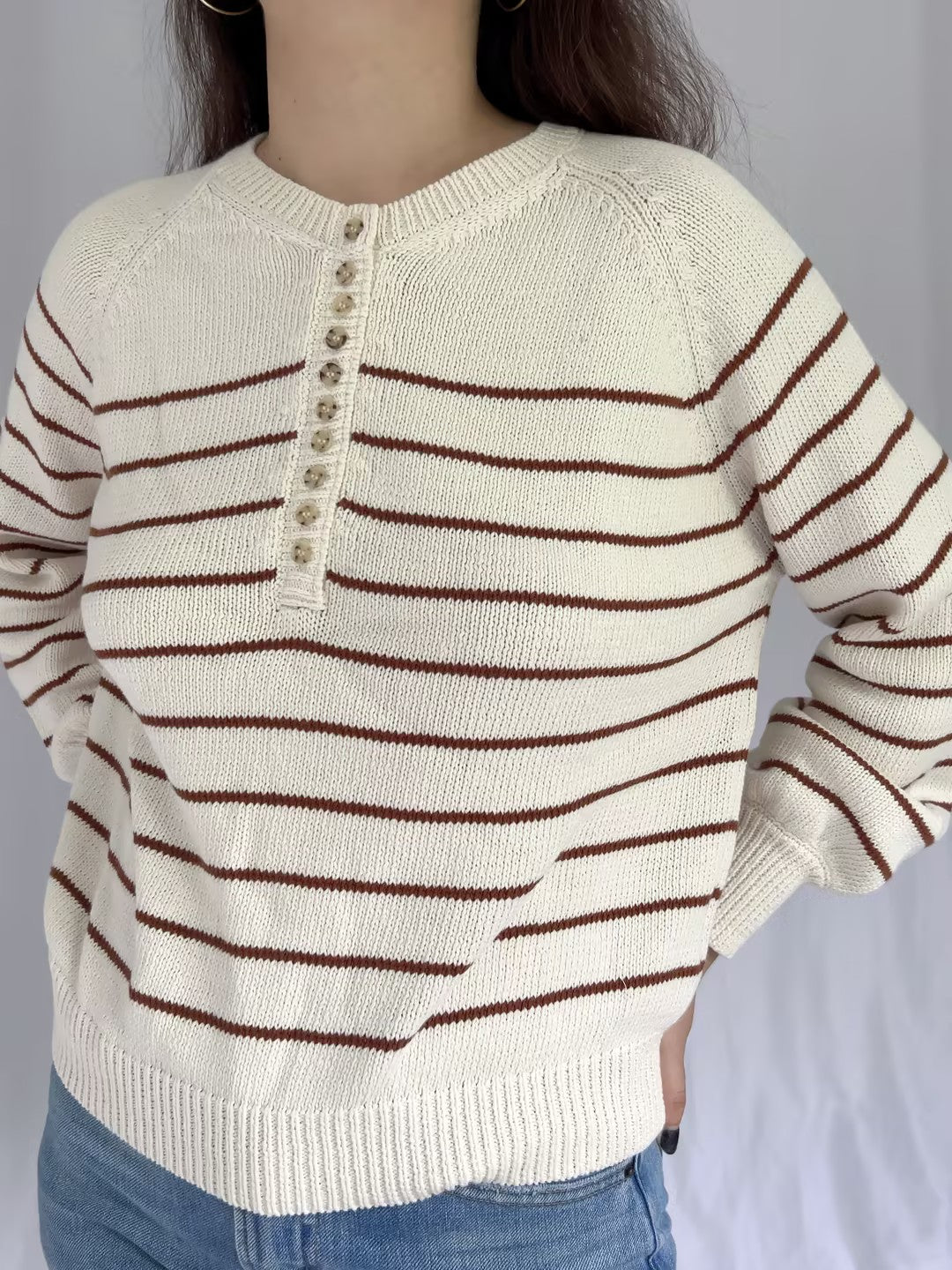 SEZ Leontine Jumper - Ecru / Camel