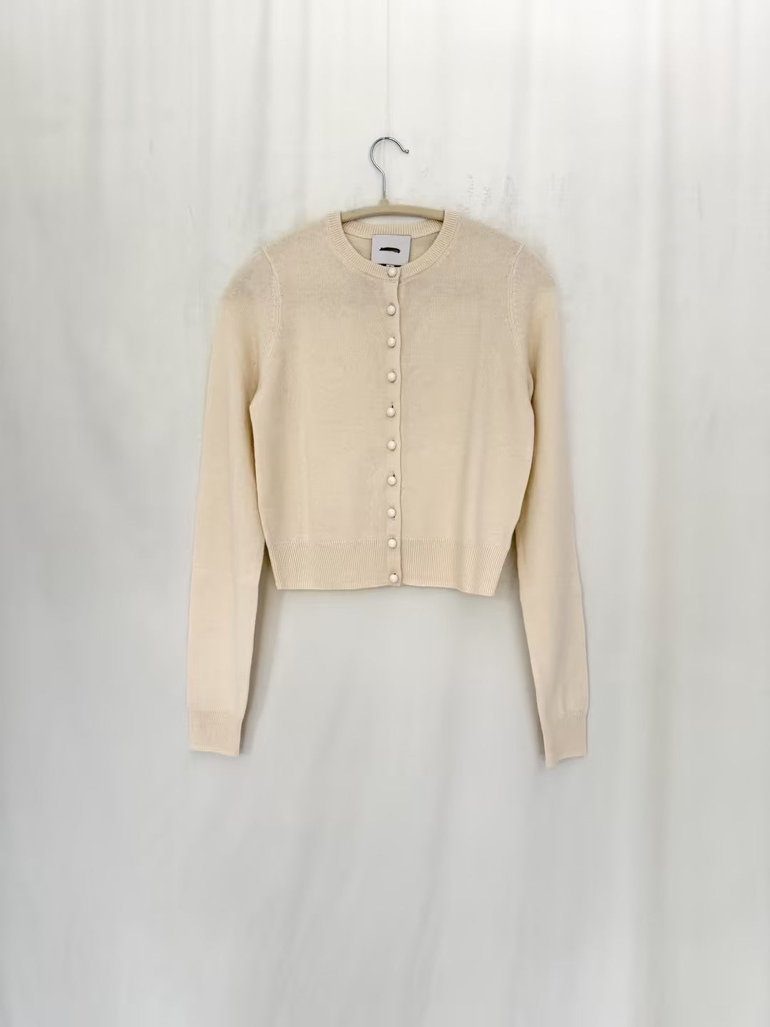 Caspia Cashmere Cropped Cardigan - Fior Di Latte