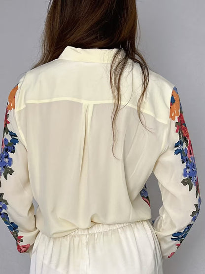 Anouk Floral Silk Blouse [size 38 sample sale]