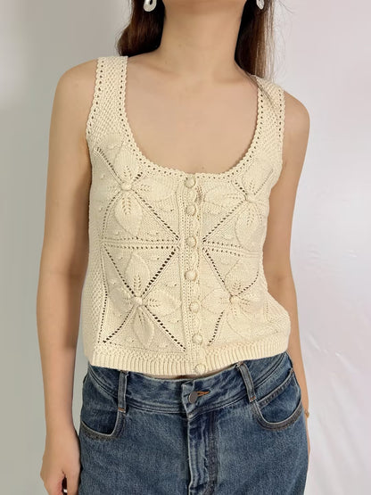 Joas Floral Crochet Sweater Vest