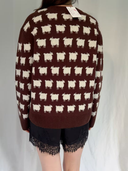 WW Women's Wool Sheep Sweater - Brown (contact for other sizes)