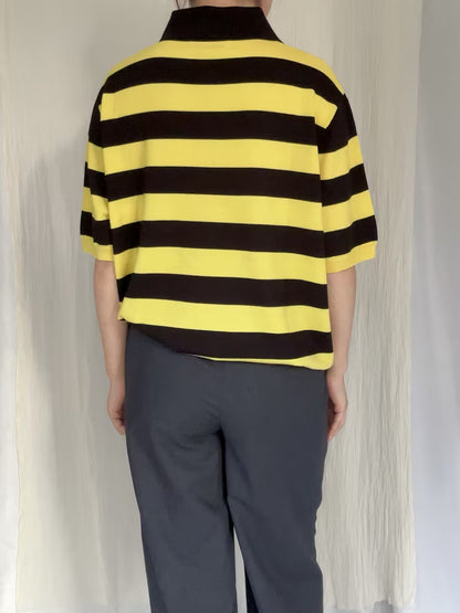 ZKV Ryan Stripe Polo Top in S/M