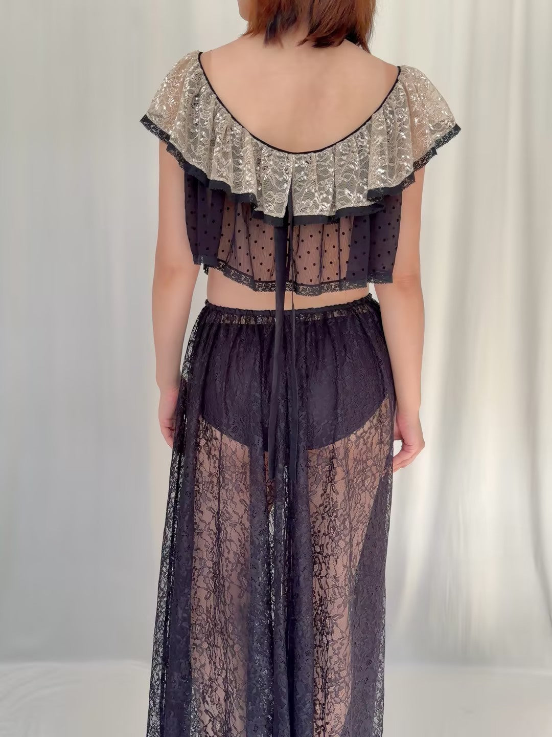 Top Loure - Noir Fleurs Danémone