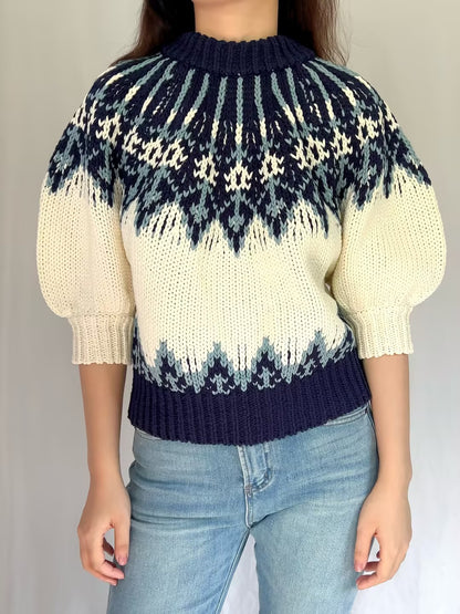 Marty Sweater - Navy Fairisle