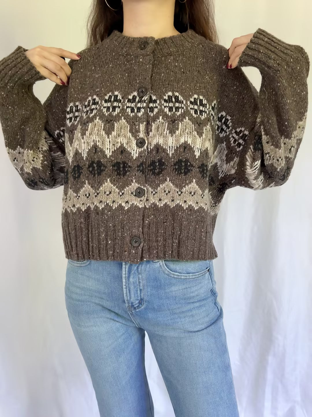Cammie Sweater - Oak Moss Fairisle