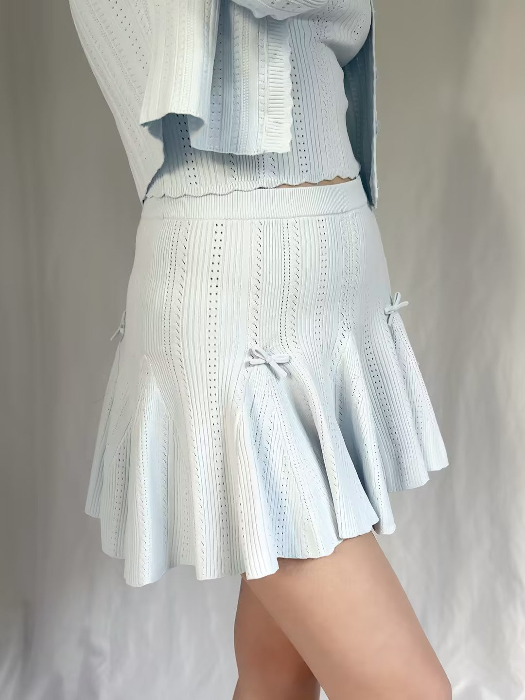 LSF Meryl Pointelle Mini Skirt - Icicle Blue