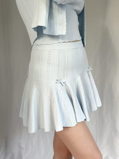 LSF Meryl Pointelle Mini Skirt - Icicle Blue