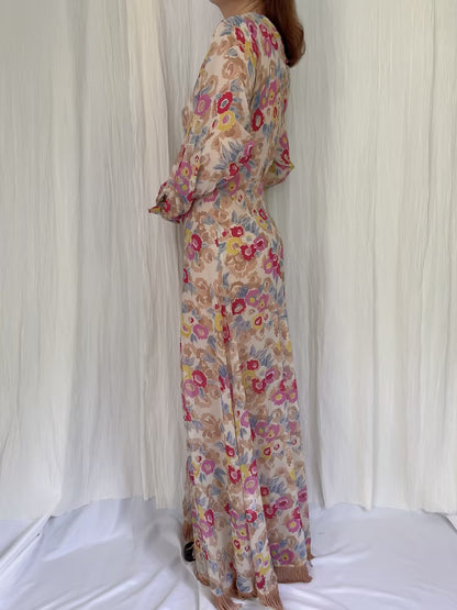 Robe mi-longue en dentelle Sohana en jaune jonquille