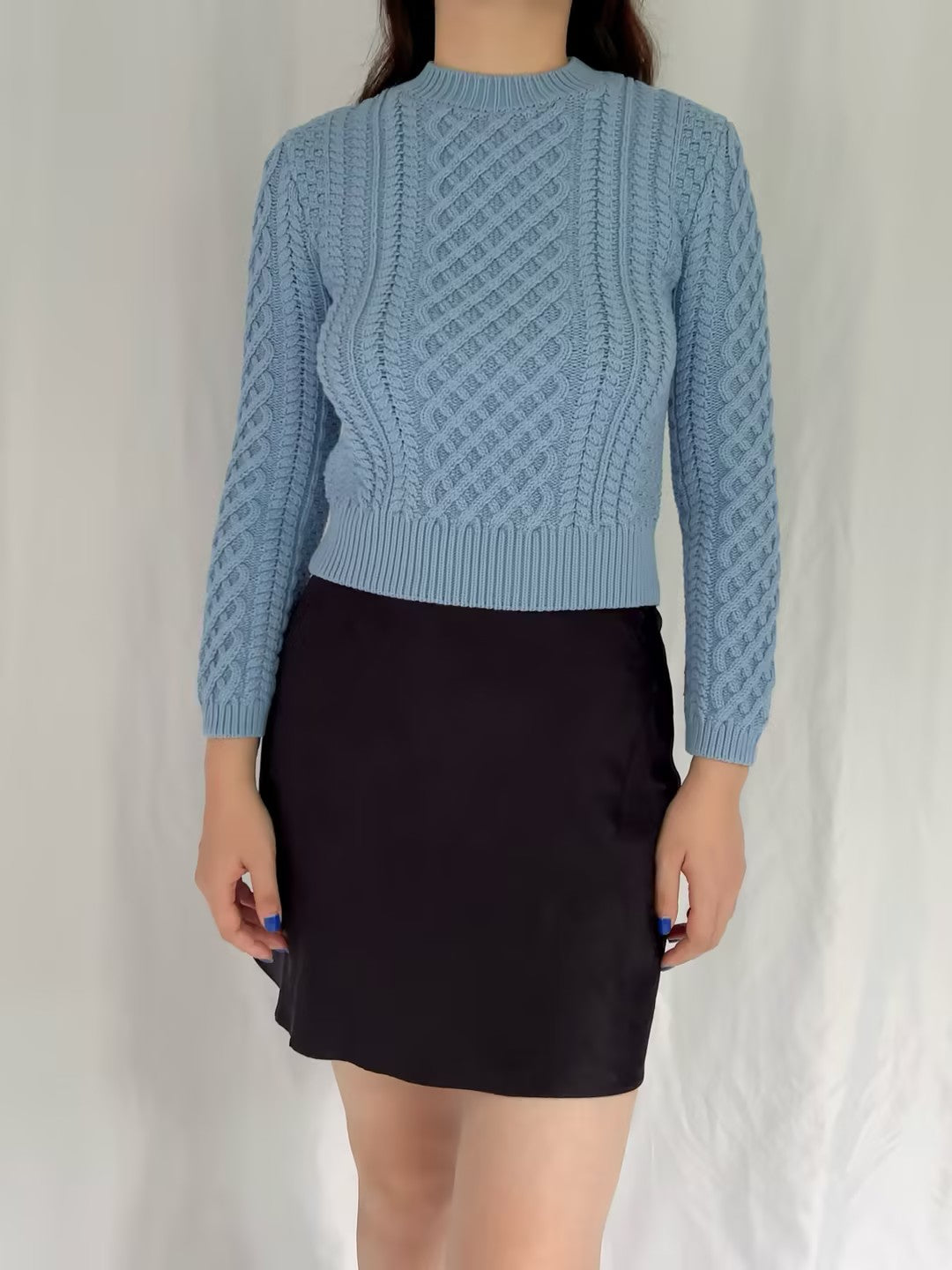 Cabbie Sweater - Ash Blue in S