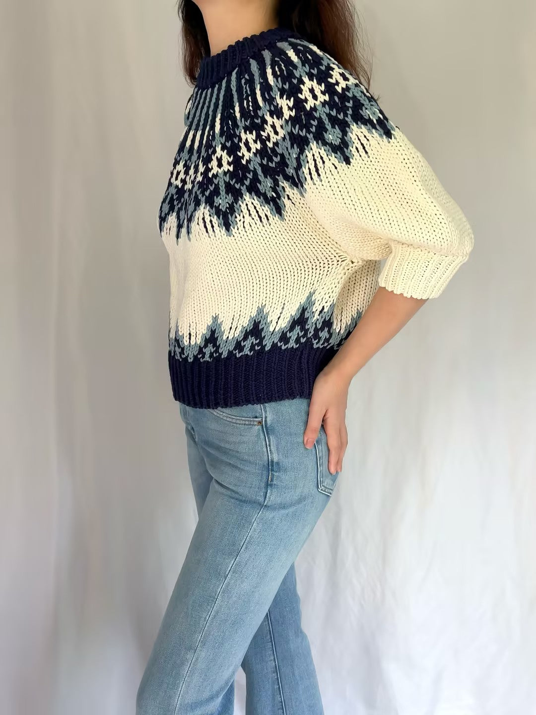 Marty Sweater - Navy Fairisle