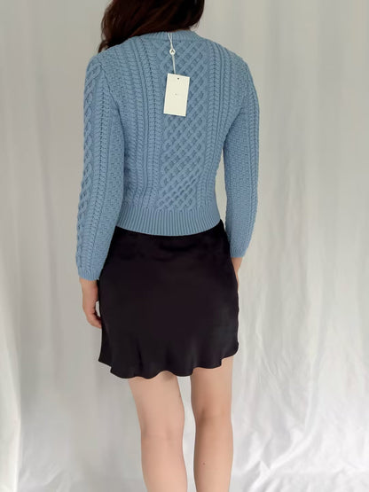 Cabbie Sweater - Ash Blue in S