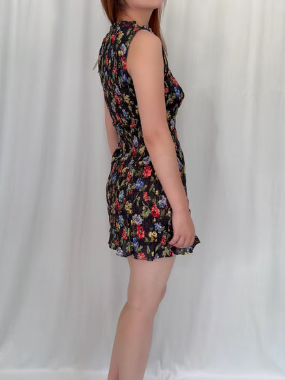 Gianna Dress - Noir Wild Rose