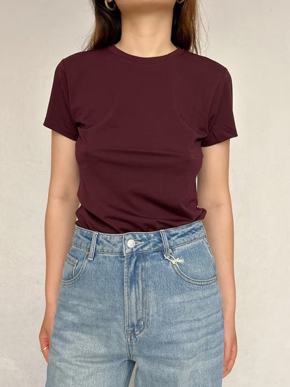 T-shirt Tiny Bordeaux en coton Pima